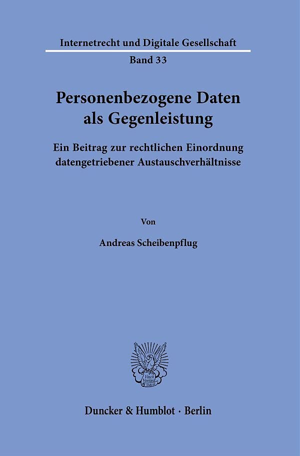 Personenbezogene Daten als Gegenleistung.