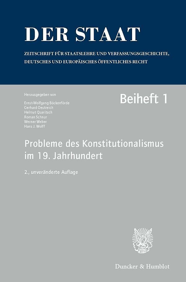 Probleme des Konstitutionalismus im 19. Jahrhundert.