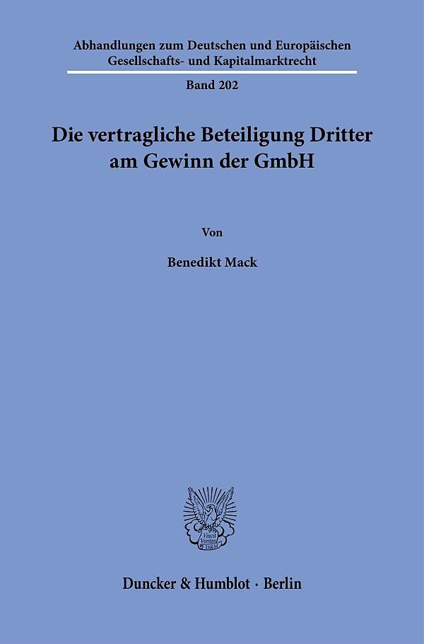 Die vertragliche Beteiligung Dritter am Gewinn der GmbH.