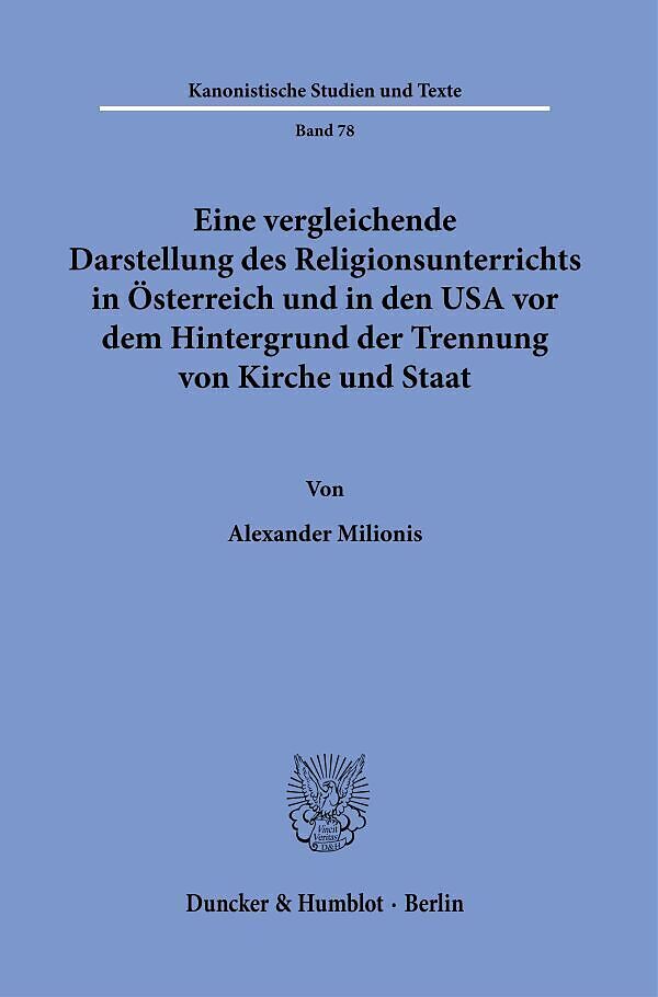 Eine vergleichende Darstellung des Religionsunterrichts in Österreich und in den USA vor dem Hintergrund der Trennung von Kirche und Staat.