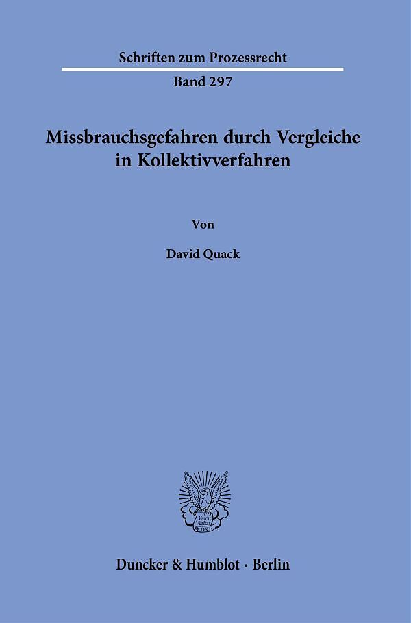 Missbrauchsgefahren durch Vergleiche in Kollektivverfahren.