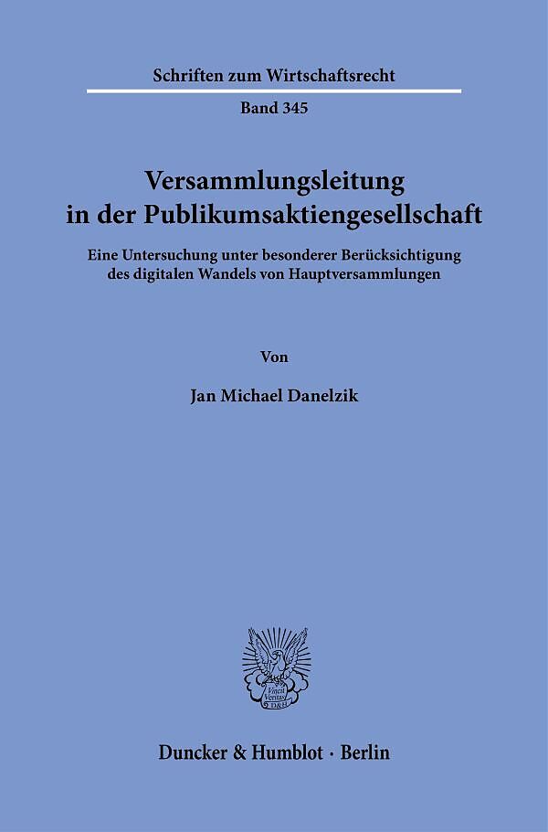 Versammlungsleitung in der Publikumsaktiengesellschaft.