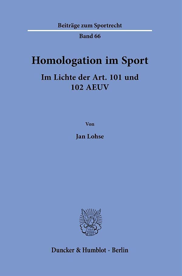 Homologation im Sport.