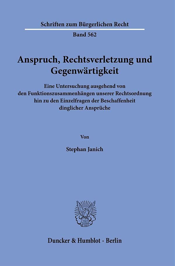 Anspruch, Rechtsverletzung und Gegenwärtigkeit.