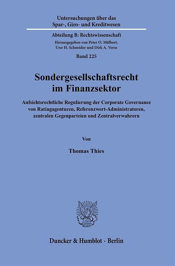 Sondergesellschaftsrecht im Finanzsektor.