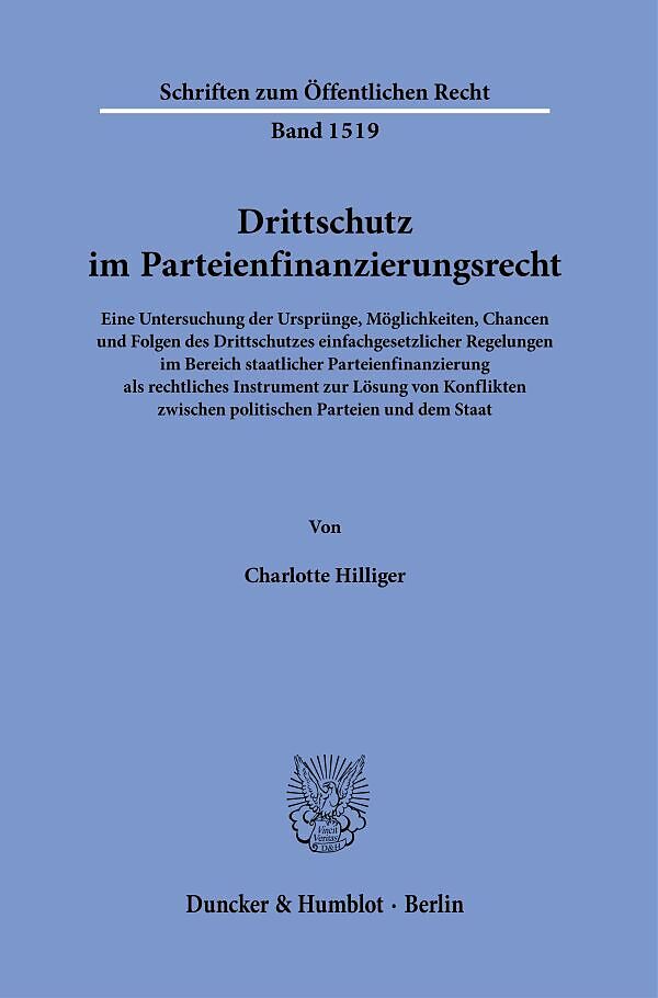 Drittschutz im Parteienfinanzierungsrecht.