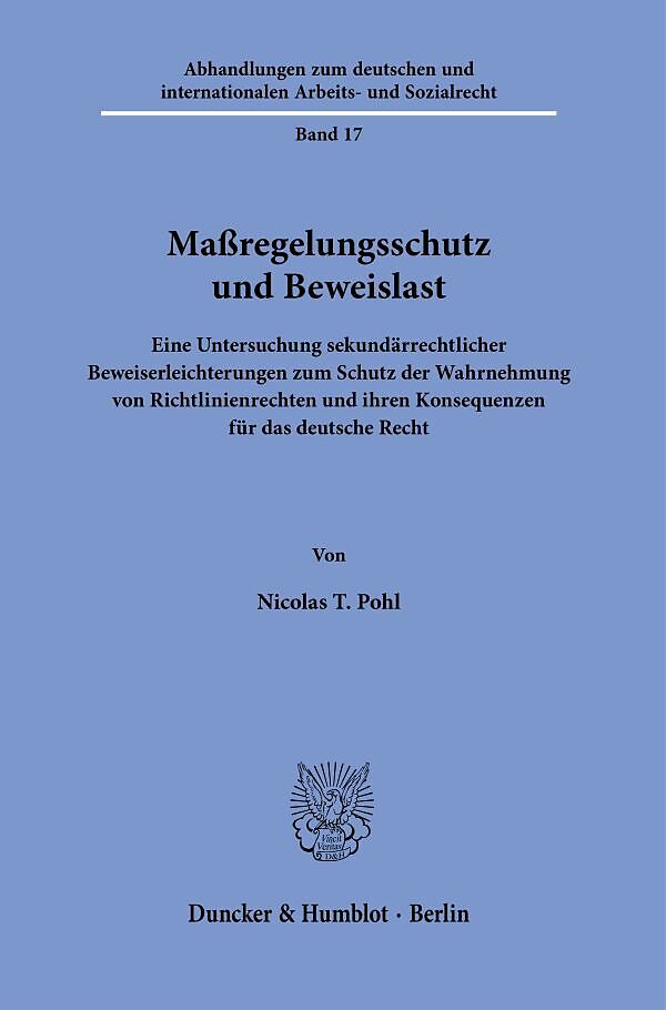 Maßregelungsschutz und Beweislast.