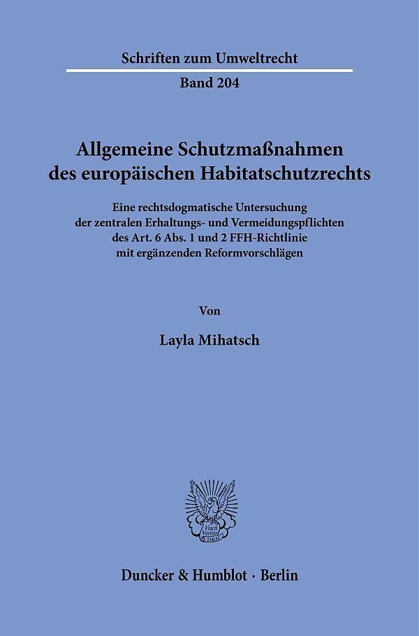 Allgemeine Schutzmaßnahmen des europäischen Habitatschutzrechts.