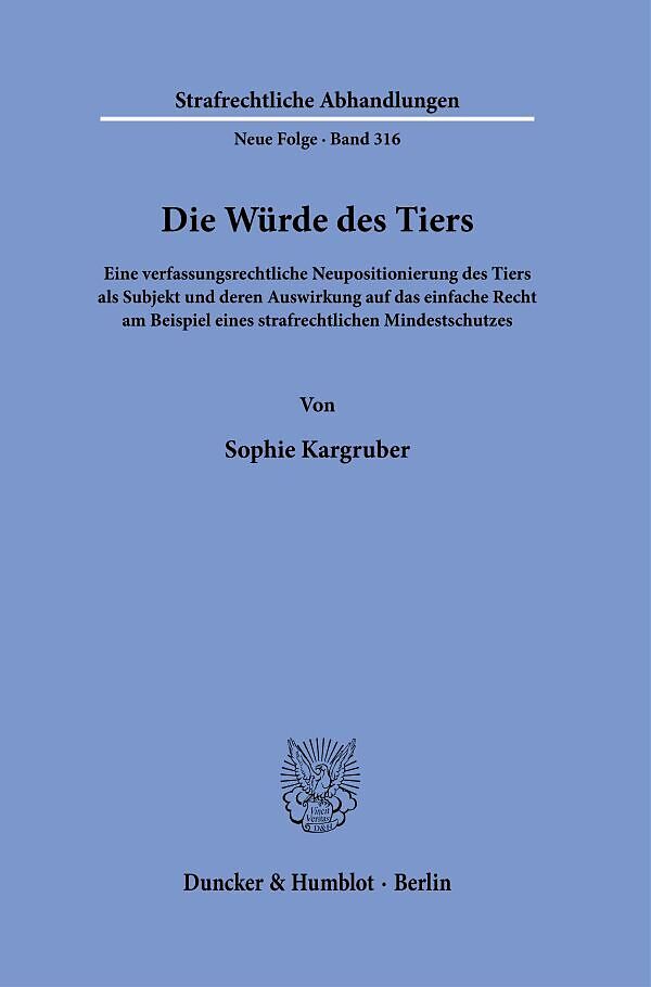 Die Würde des Tiers.