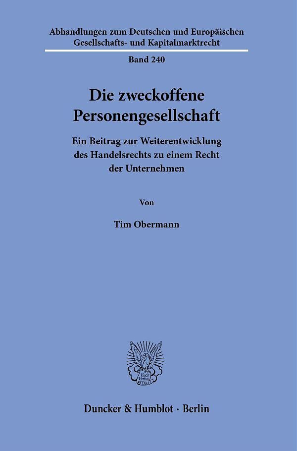 Die zweckoffene Personengesellschaft