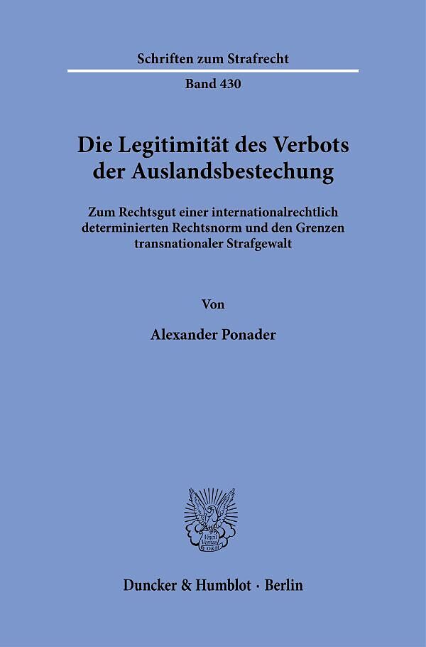 Die Legitimität des Verbots der Auslandsbestechung