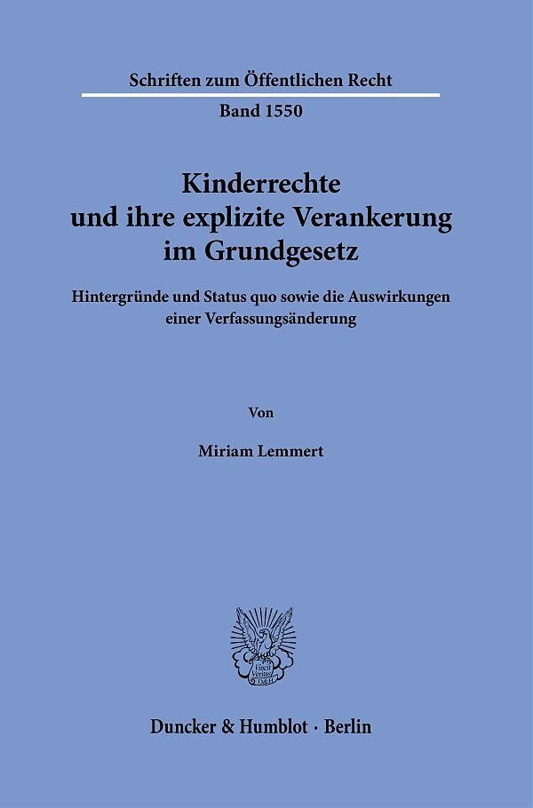 Kinderrechte und ihre explizite Verankerung im Grundgesetz