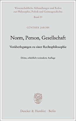 E-Book (epub) Norm, Person, Gesellschaft. von Günther Jakobs
