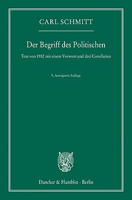 E-Book (epub) Der Begriff des Politischen. von Carl Schmitt