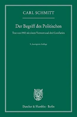 E-Book (epub) Der Begriff des Politischen. von Carl Schmitt