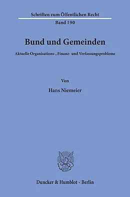 E-Book (pdf) Bund und Gemeinden. von Hans Niemeier