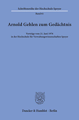 E-Book (pdf) Arnold Gehlen zum Gedächtnis. von 