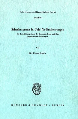 E-Book (pdf) Schadensersatz in Geld für Entbehrungen. von Werner Schulte