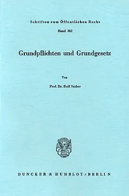 E-Book (pdf) Grundpflichten und Grundgesetz. von Rolf Stober