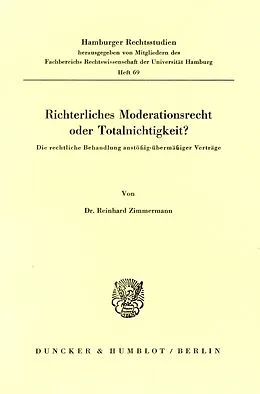 E-Book (pdf) Richterliches Moderationsrecht oder Totalnichtigkeit? von Reinhard Zimmermann