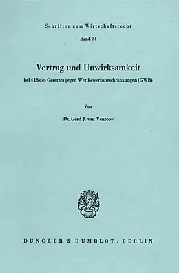 E-Book (pdf) Vertrag und Unwirksamkeit von Gerd J. van Venrooy