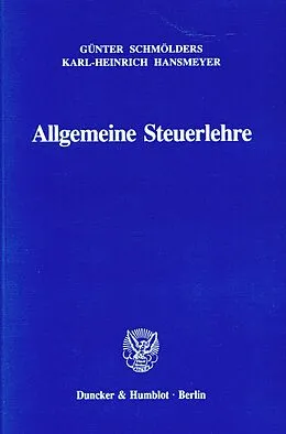 E-Book (pdf) Allgemeine Steuerlehre. von Günter Schmölders