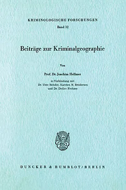E-Book (pdf) Beiträge zur Kriminalgeographie. von Detlev Frehsee