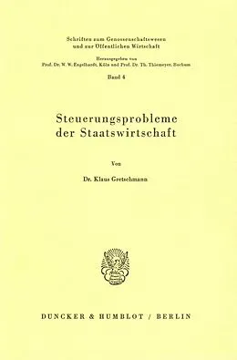 E-Book (pdf) Steuerungsprobleme der Staatswirtschaft. von Klaus Gretschmann