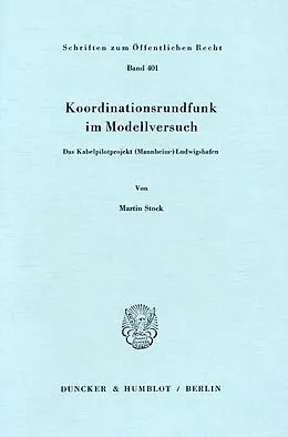 E-Book (pdf) Koordinationsrundfunk im Modellversuch. von Martin Stock