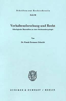 E-Book (pdf) Verhaltensforschung und Recht. von Frank-Hermann Schmidt