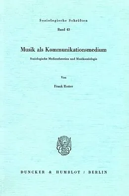 E-Book (pdf) Musik als Kommunikationsmedium. von Frank Rotter