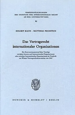E-Book (pdf) Das Vertragsrecht internationaler Organisationen. von Matthias Pechstein