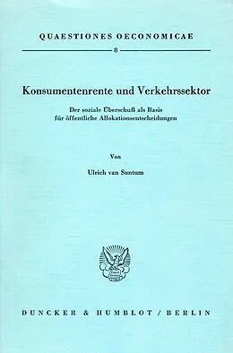 E-Book (pdf) Konsumentenrente und Verkehrssektor. von Ulrich van Suntum