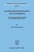 E-Book (pdf) Soziales Rückschrittsverbot und Grundgesetz. von Rolf-Ulrich Schlenker