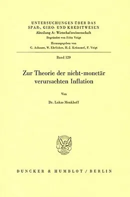 E-Book (pdf) Zur Theorie der nicht-monetär verursachten Inflation. von Lukas Menkhoff