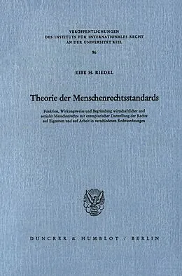 E-Book (pdf) Theorie der Menschenrechtsstandards. von Eibe H. Riedel