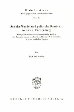 E-Book (pdf) Sozialer Wandel und politische Dominanz in Baden-Württemberg. von Gerd Mielke
