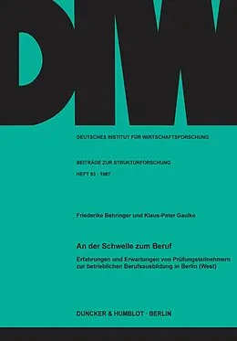 E-Book (pdf) An der Schwelle zum Beruf. von Klaus-Peter Gaulke