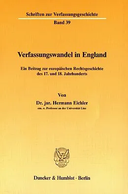 E-Book (pdf) Verfassungswandel in England. von Hermann Eichler