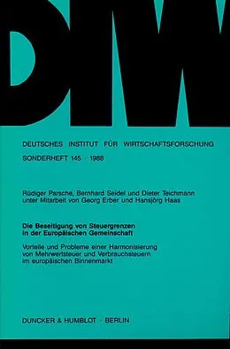 E-Book (pdf) Die Beseitigung von Steuergrenzen in der Europäischen Gemeinschaft. von Dieter Teichmann
