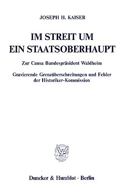 E-Book (pdf) Im Streit um ein Staatsoberhaupt. von Joseph H. Kaiser