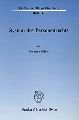 E-Book (pdf) System des Personenrechts. von Hermann Eichler
