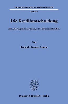 E-Book (pdf) Die Kreditumschuldung. von Roland Clemens Simon