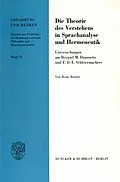 E-Book (pdf) Die Theorie des Verstehens in Sprachanalyse und Hermeneutik. von Beate Rössler