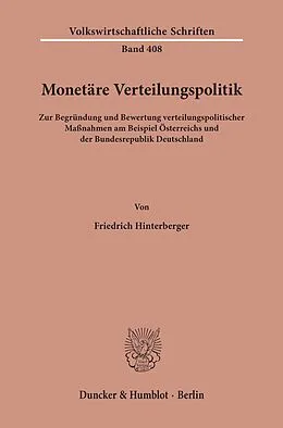 E-Book (pdf) Monetäre Verteilungspolitik. von Friedrich Hinterberger
