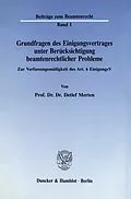 E-Book (pdf) Grundfragen des Einigungsvertrages unter Berücksichtigung beamtenrechtlicher Probleme. von Detlef Merten