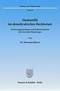 E-Book (pdf) Immunität im demokratischen Rechtsstaat. von Hermann Butzer