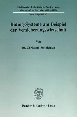 E-Book (pdf) Rating-Systeme am Beispiel der Versicherungswirtschaft. von Christoph Sönnichsen
