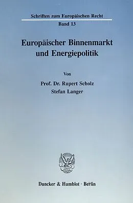 E-Book (pdf) Europäischer Binnenmarkt und Energiepolitik. von Stefan Langer