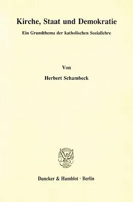 E-Book (pdf) Kirche, Staat und Demokratie. von Herbert Schambeck